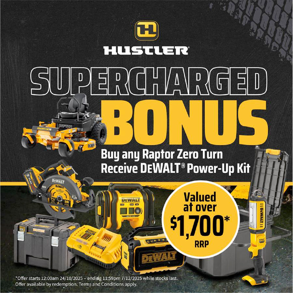 Hustler Raptor XD 48 Zero Turn Mower - 48" Fab Deck, 23HP Kawasaki Engine, Hydro Transmission, 3yr warranty