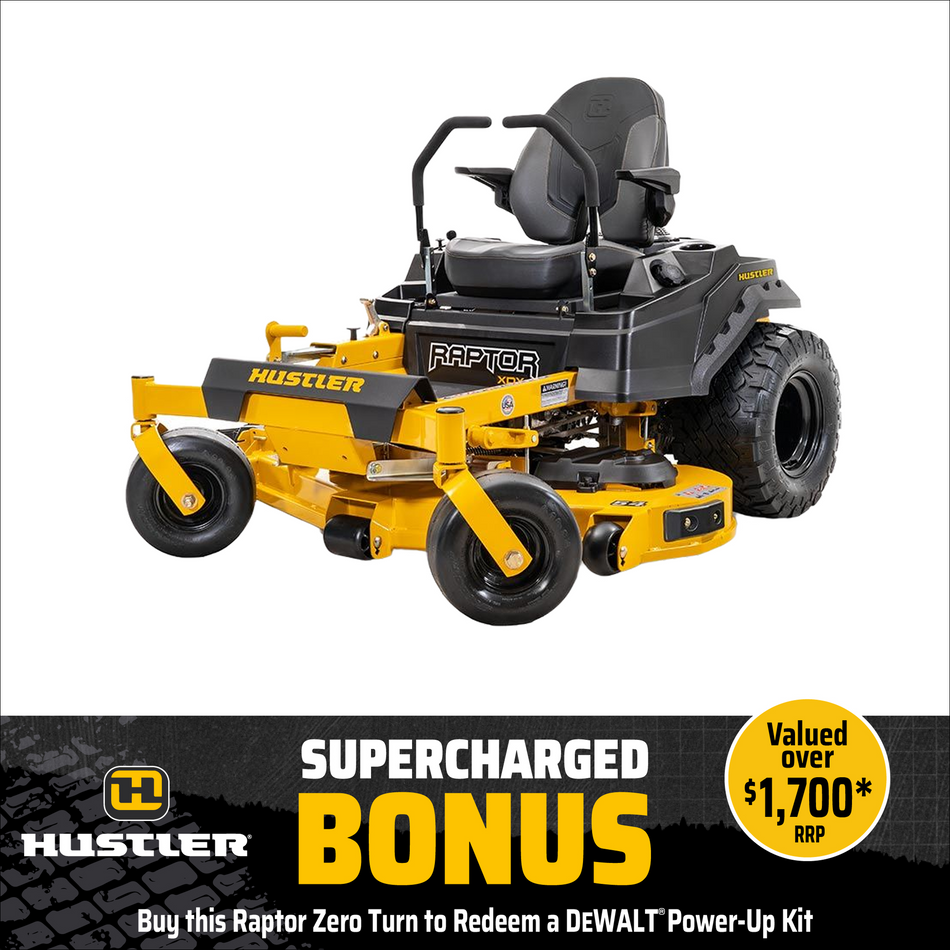 Hustler Raptor XDX 54 Zero Turn Mower - 54" Fab Deck, 23HP Kawasaki Engine, Hydro Transmission, 3yr warranty