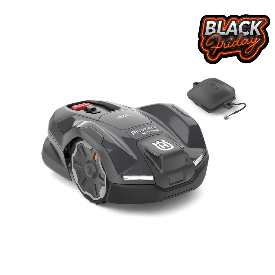 Husqvarna Automower® 405XE NERA - Robotic mower that trims the edges and avoids objects on the lawn.