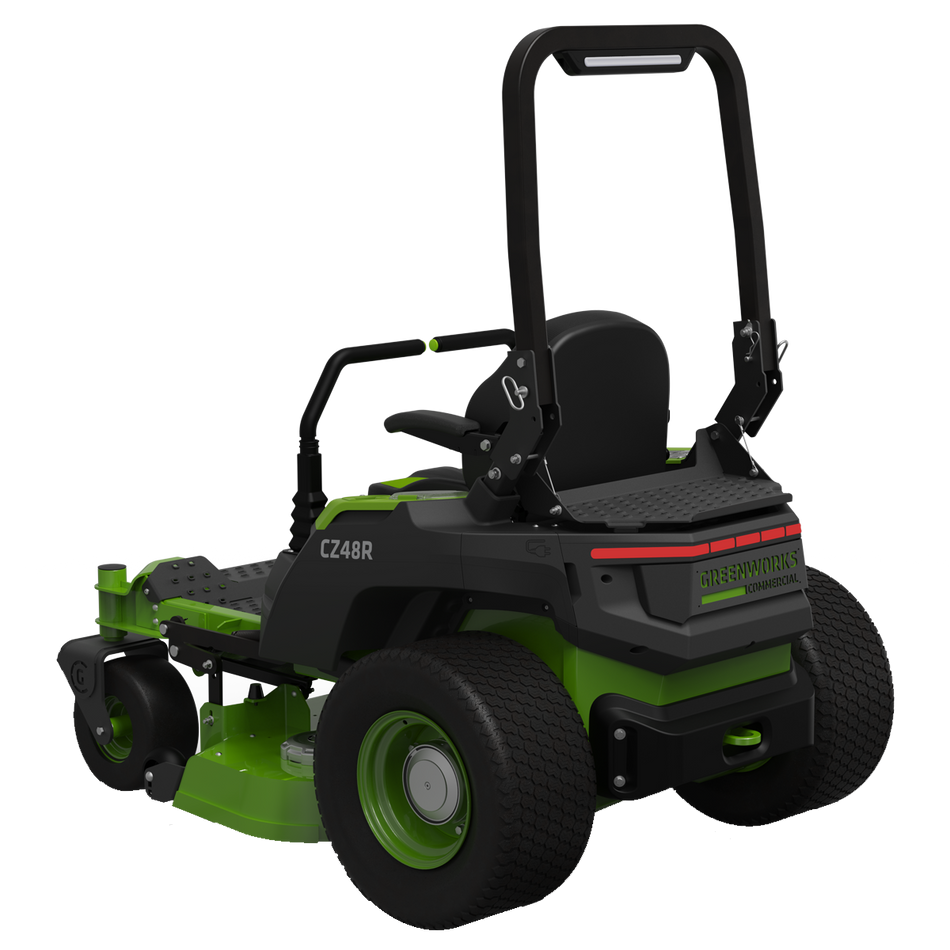 Greenworks CZ48R24X 82V OptimusZ 48'' Ride-On Zero Turn Mower (24kWh) [7403107AU] - Quiet operation and high intensity.