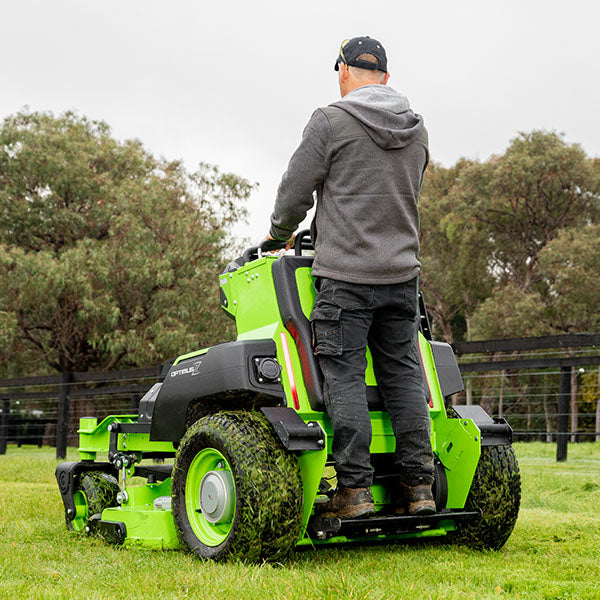 Greenworks CZ52S24X 82V OptimusZ 52" Stand-On Zero Turn Mower (24kWh) [7402007AU] - 4G+GPS connectivity provides instant visibility to usage statistics.