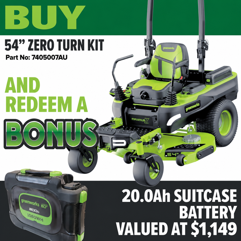 Greenworks MZ546 60V MaximusZ 54" Zero Turn Mower [7405007AU] - Ultra Performance, Better Than Petrol™