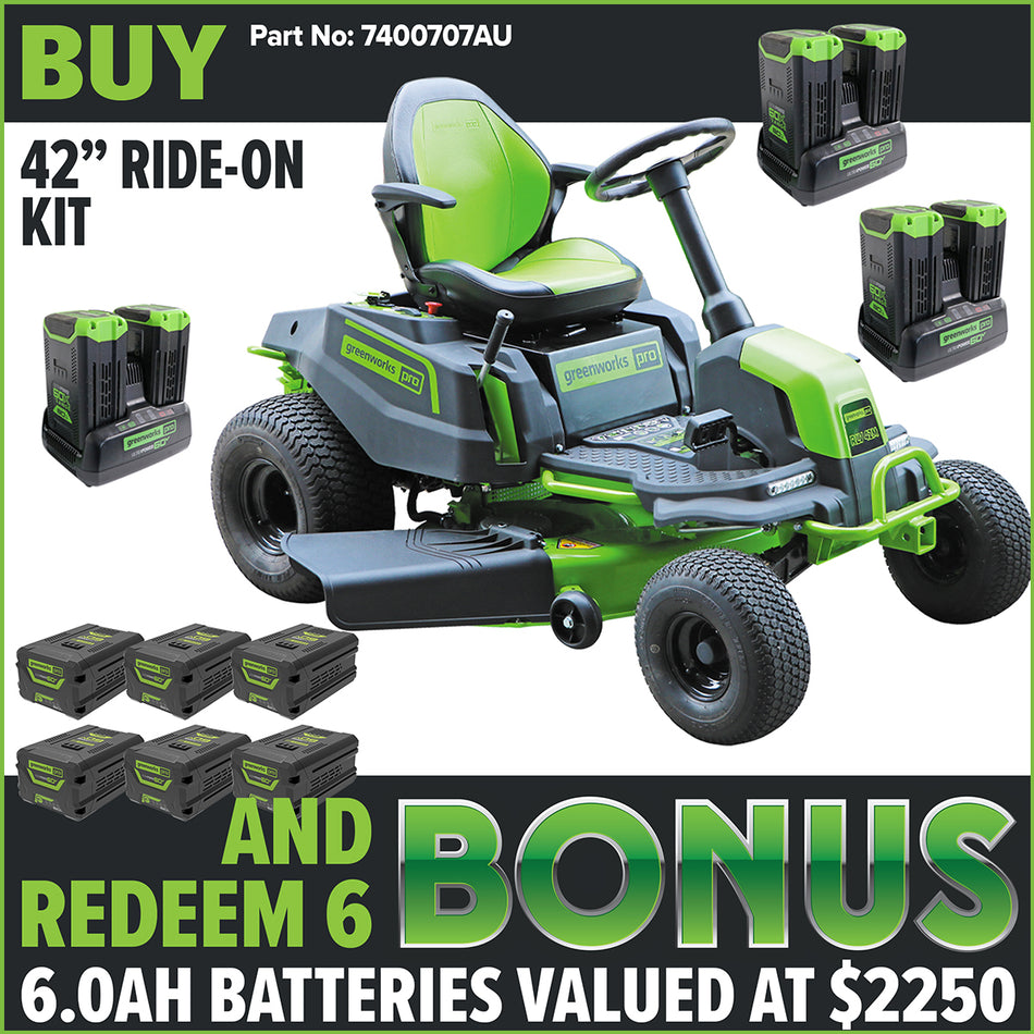 Greenworks 60V 42in Rider (Ex-Display Unit)