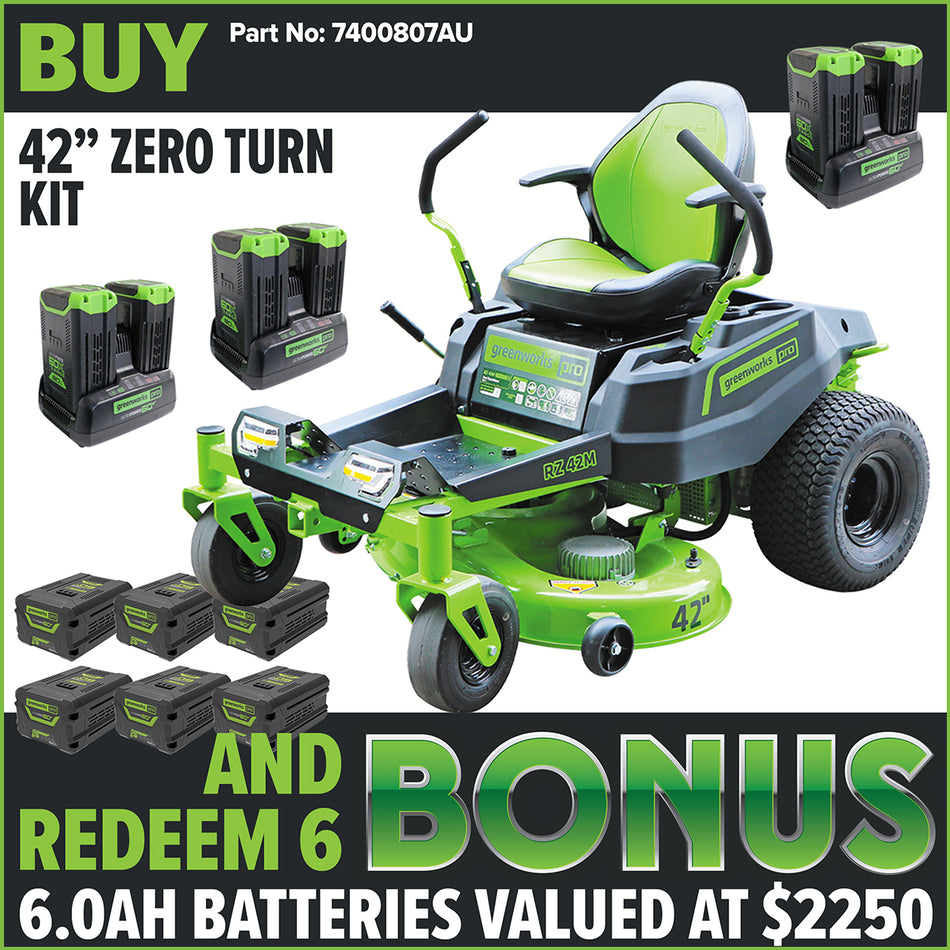 Greenworks 60V 42in Zero Turn Kit (Demo Unit)