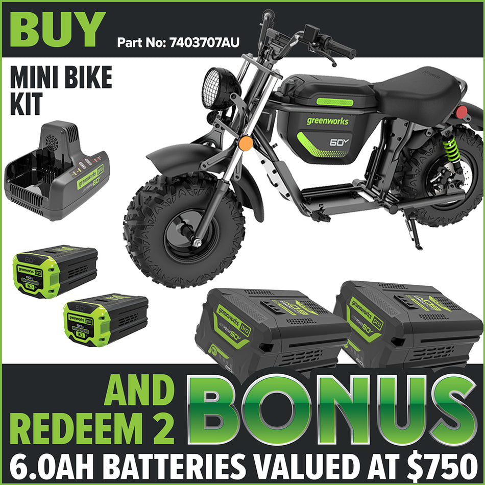 Greenworks 60V STEALTH Series All-Terrain 2-Seat Electric Youth Go-Kart