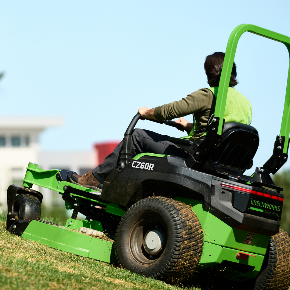 Greenworks CZ60R18X 82V OptimusZ 60'' Ride-On Zero Turn Mower (18kWh) [7401807AU] - Engineered for all day commercial use.