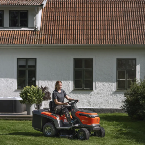 Husqvarna TC100i Battery Tractor - 38in cut, efficient collection system, fully electric, dual-pedal operation