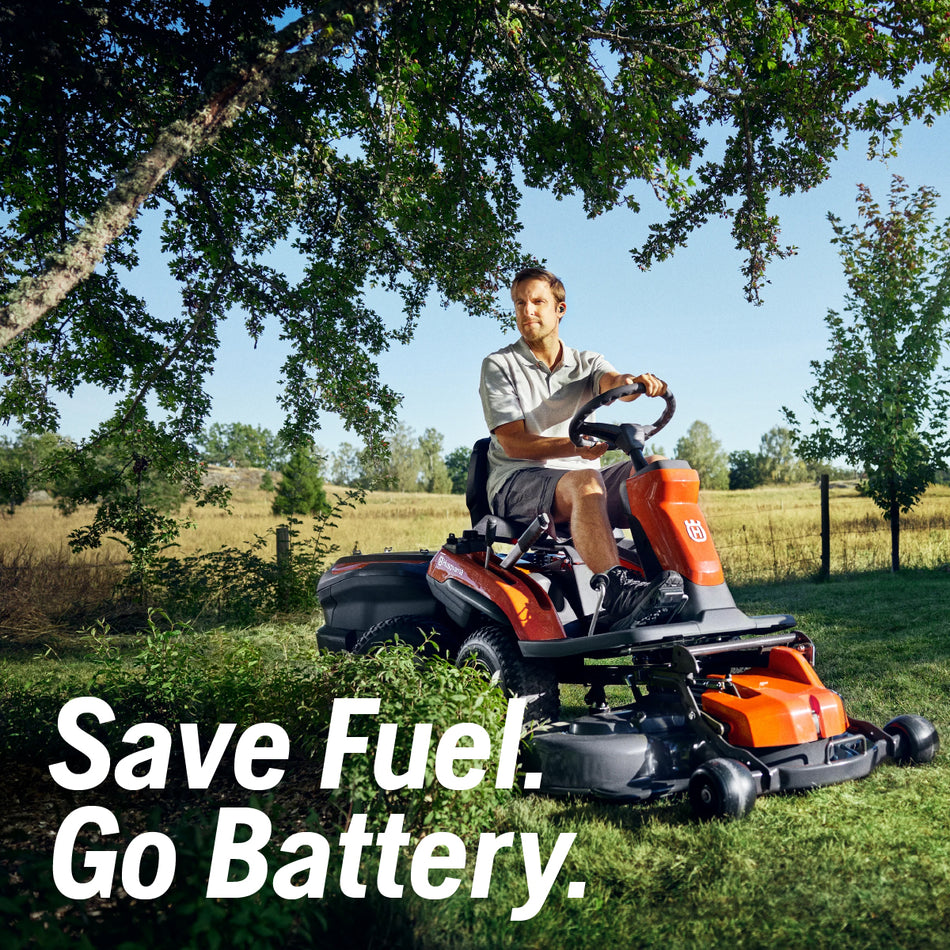 Husqvarna R 200iX Battery Rider - Battery powered low-noise front-rider with 103cm cutting deck!