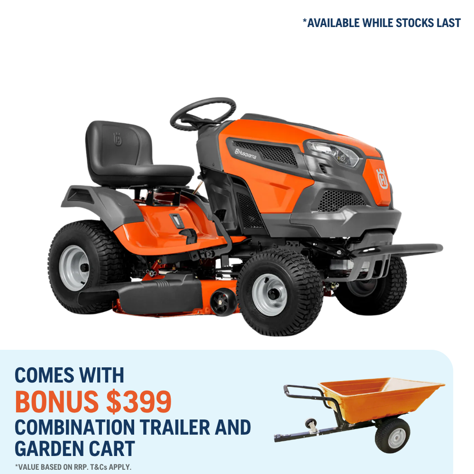 Husqvarna TS142T Lawn Tractor - Fully Auto 26HP VTwin 42"Cut with $1519 IN SAVINGS & FREE STUFF!
