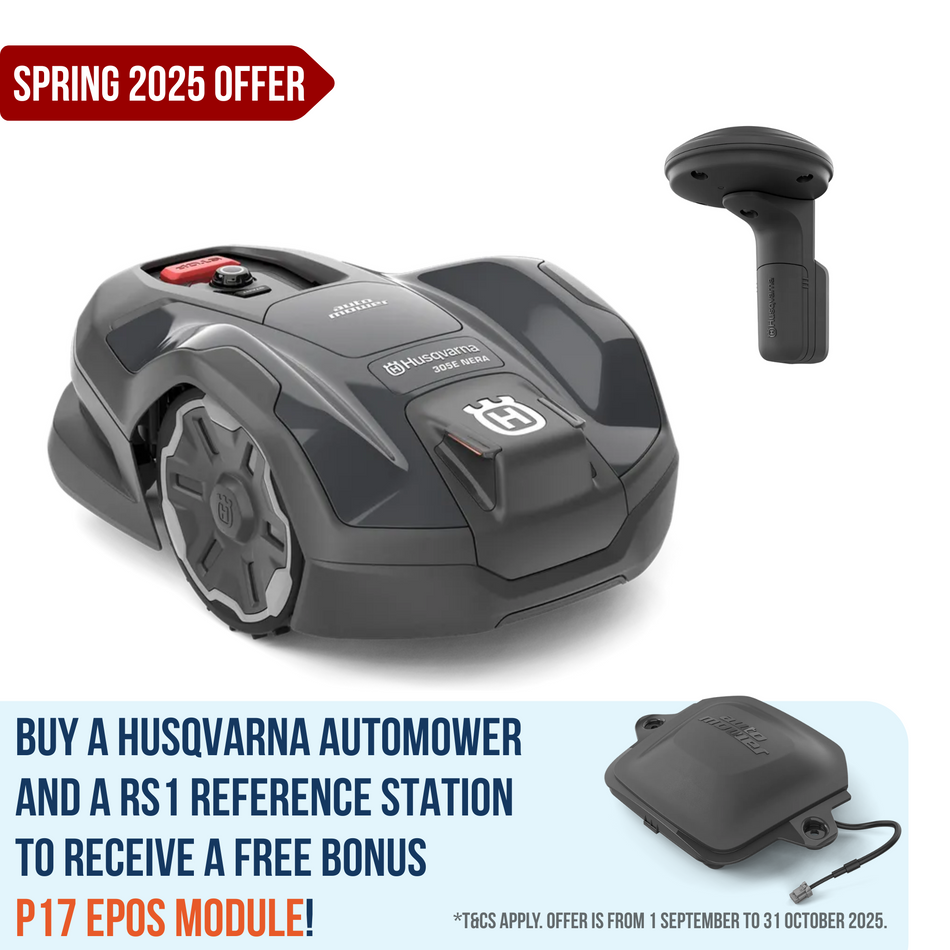 Husqvarna Automower® 305E NERA - Robotic mower that trims the edges, for small to midsize lawns.