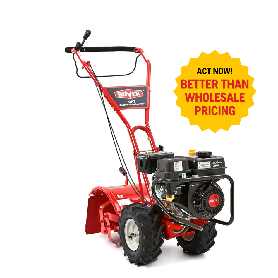 Rover Super Bronco CRT Tiller - 208cc Rover engine, 41cm (15") tilling depth, 5 year warranty!