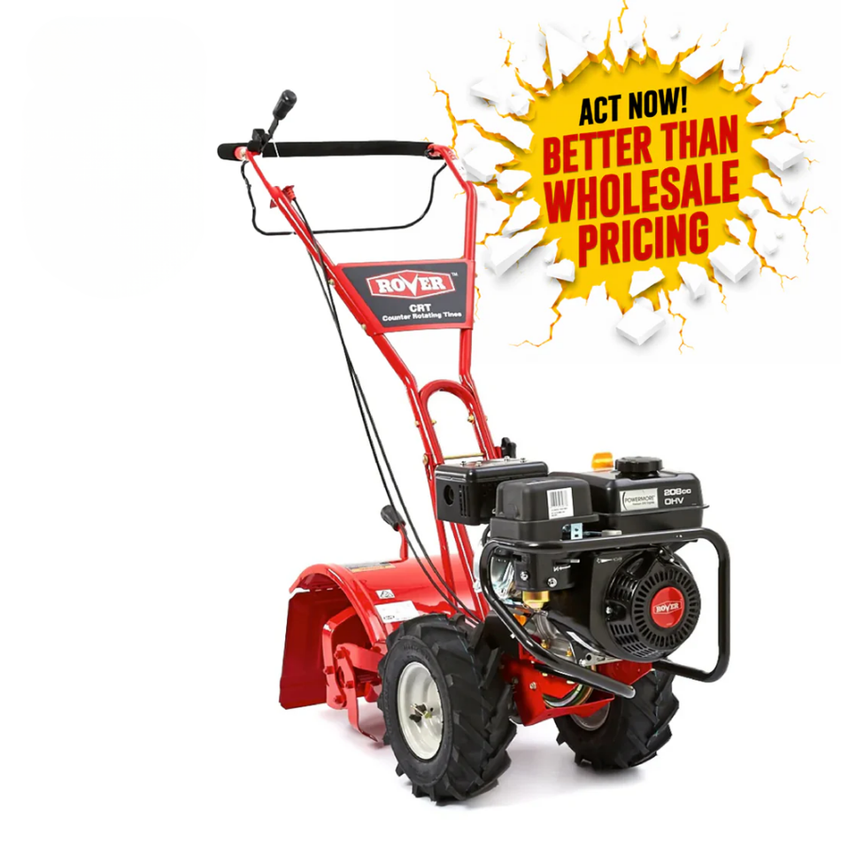 Rover Super Bronco CRT Tiller - 208cc Rover engine, 41cm (15") tilling depth, 5 year warranty!