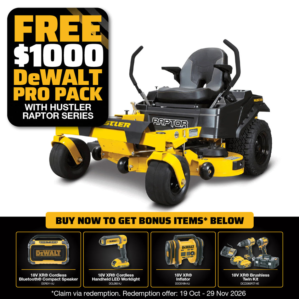 Hustler Raptor XD 42 Zero Turn Mower - 42" Fab Deck, 21.5HP Kawasaki Engine, Hydro Transmission, 3yr warranty