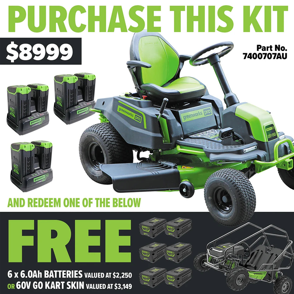 60V 42in Electric Ride On Mower - perfect for large lawns!