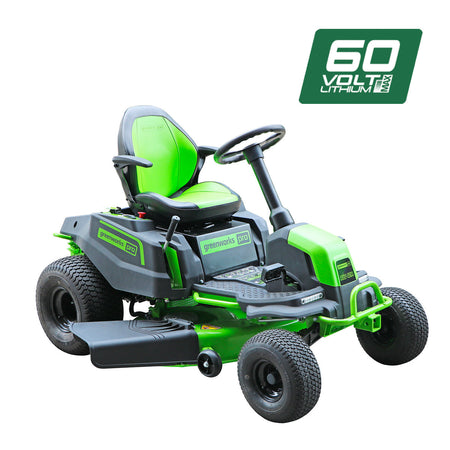 Greenworks-60V 42in Electric Ride On Mower - perfect for large lawns!-Battery Powered Ride On-