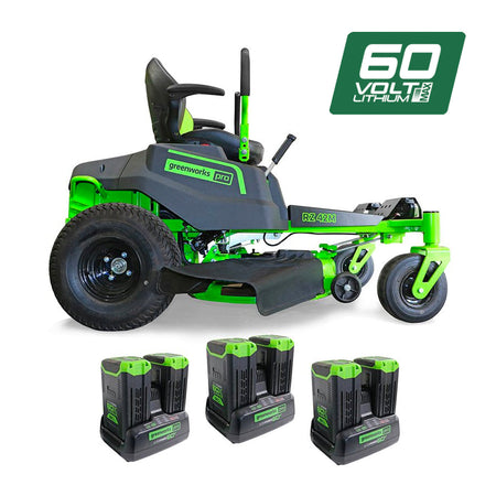 Greenworks-60V 42in Electric Ride On Mower - perfect for large lawns!-Battery Powered Ride On-