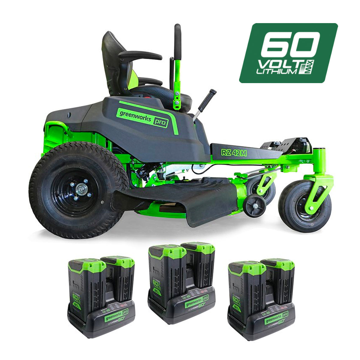 Greenworks-60V 42in Zero Turn Kit - perfect for large lawns!-Battery Powered Zero Turn-