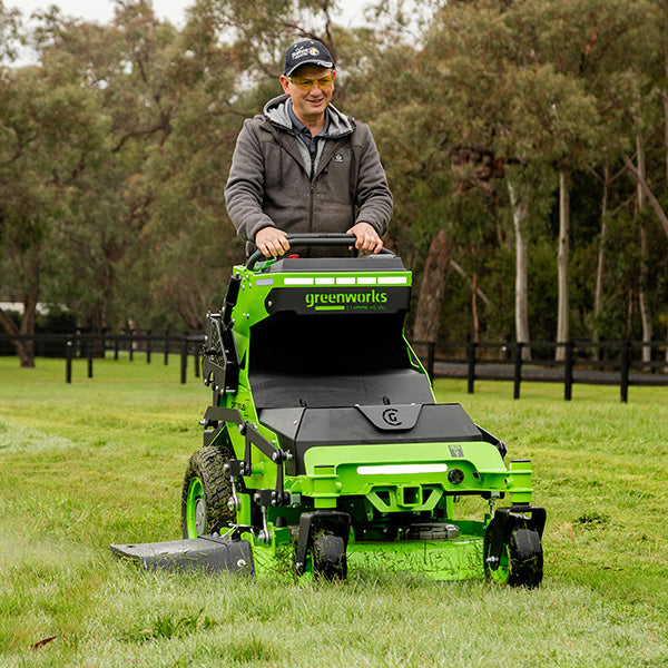 Greenworks OptimusZ 32'' Zero Turn - Commercial 8kWh Stand-On Zero Turn, 5hours runtime, 4G GPS connectivity!-Ride On Mowers Online