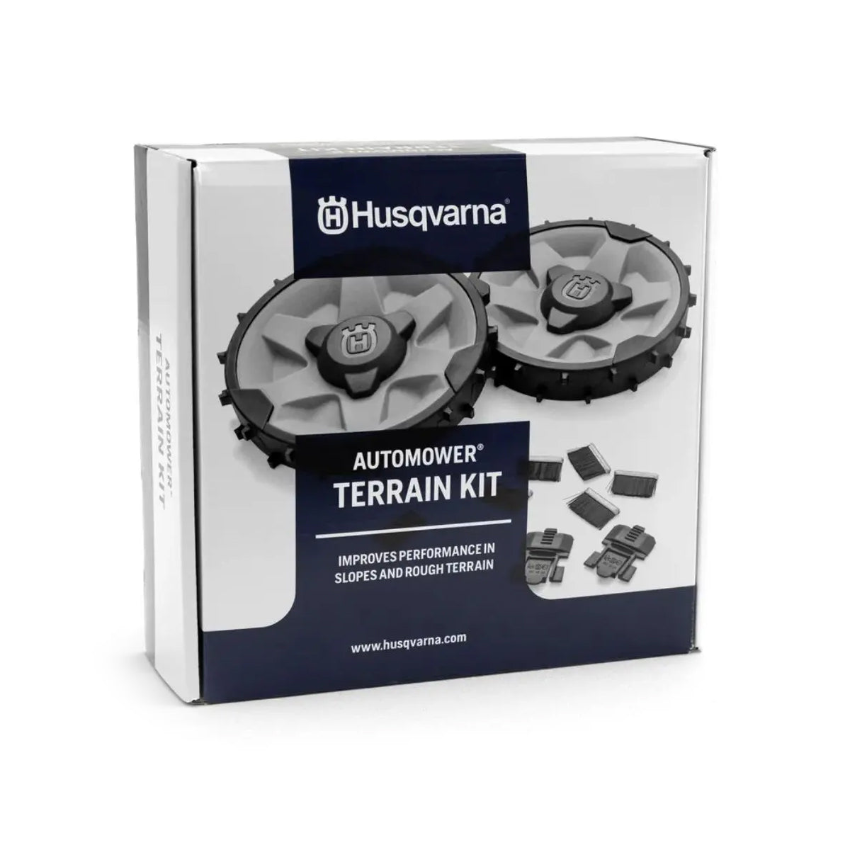 Husqvarna-Rough Terrain Kit - Gives traction on rough lawns or slopes, with course treaded wheels & brushes-Terrain Kit-