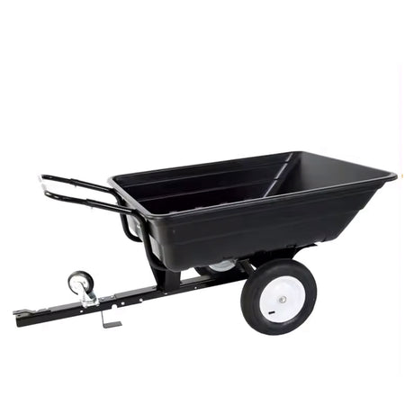 Poly Garden-Cart Big Wheel (Black) - Tow Behind your Ride On Mower OR use it as a Wheel Barrow. Capacity 300 KG!-Trailer-