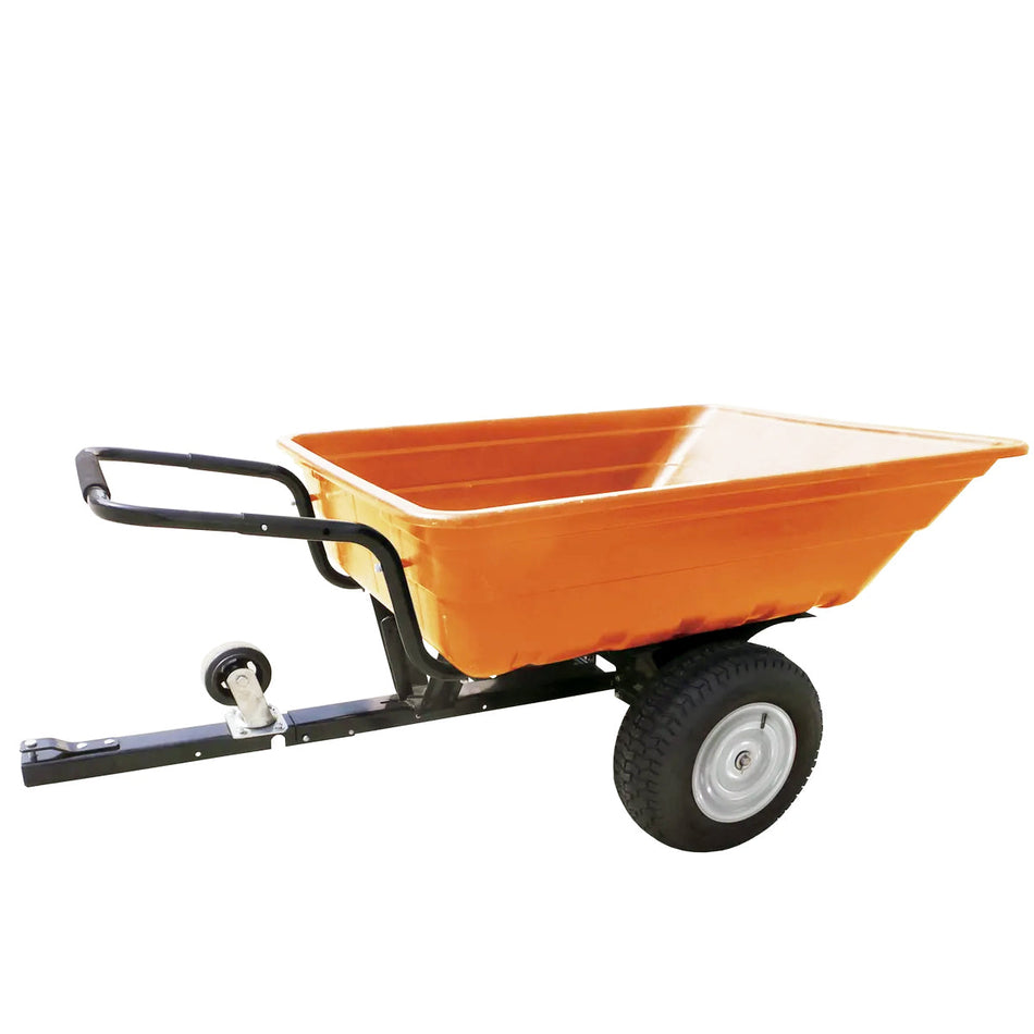 Poly Garden-Cart Big Wheel (Orange) - Tow Behind your Ride On Mower OR use it as a Wheel Barrow. Capacity 300 KG!-Trailer-